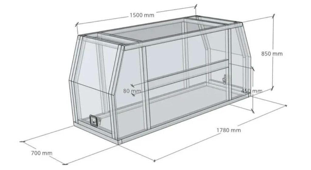 700mm Gullwing Canopy Tool Box