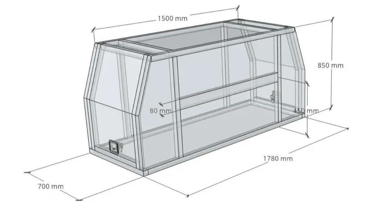 700mm Gullwing Canopy Tool Box