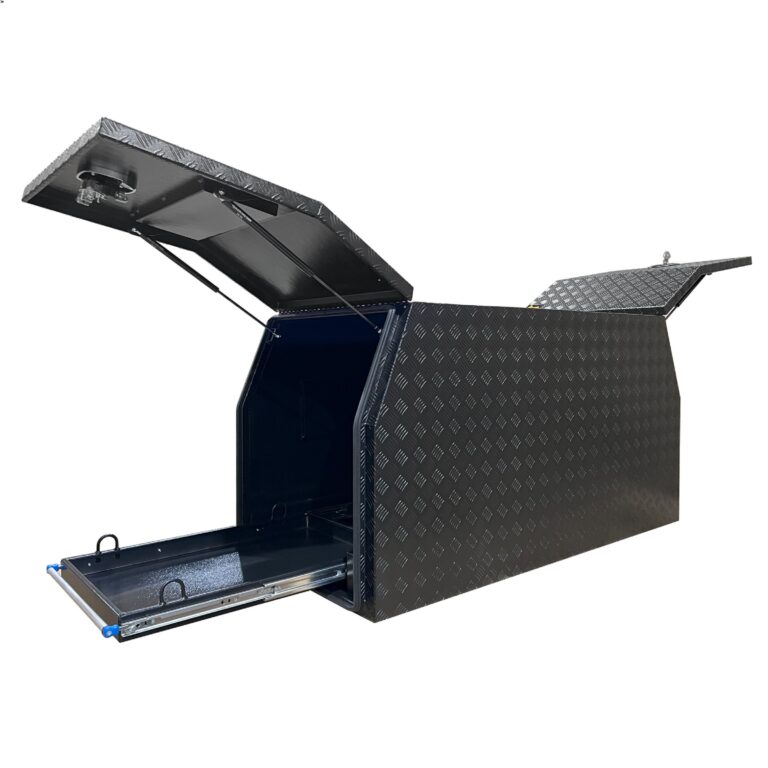 700mm Black Checker plate canopy tool box 07