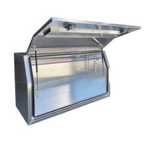 Flat aluminum ute full side open tool box