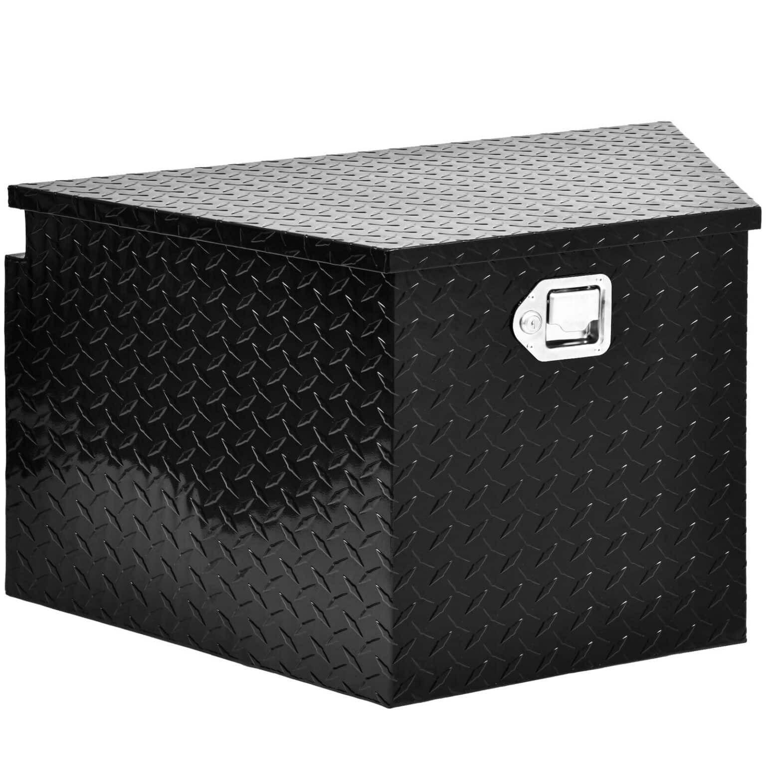 Black Draw Bar Mounted Aluminium Tool Box