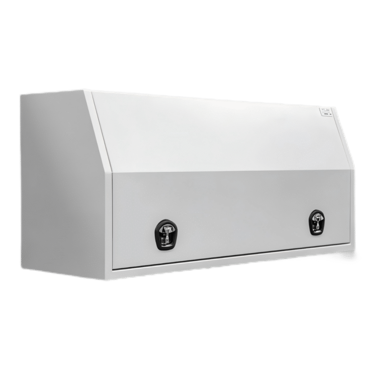 white flat full side open tool box 1
