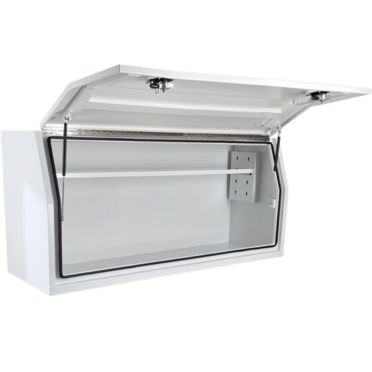 white flat full side open tool box 5