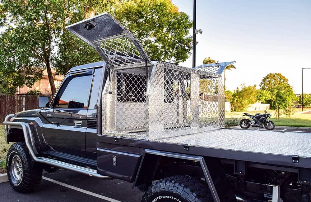 full dog box on truck