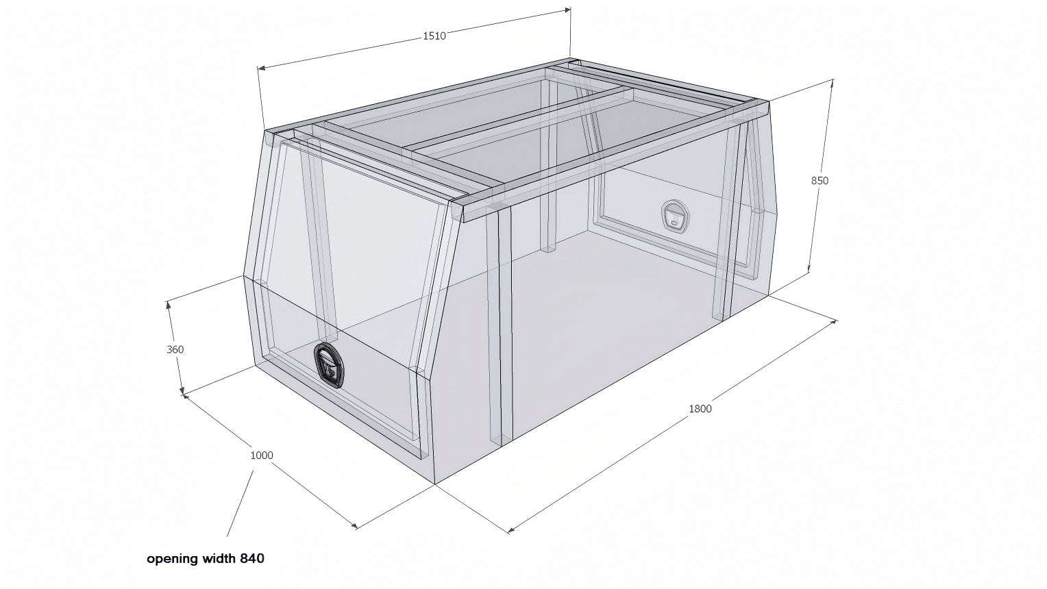 ute canopy dimensions