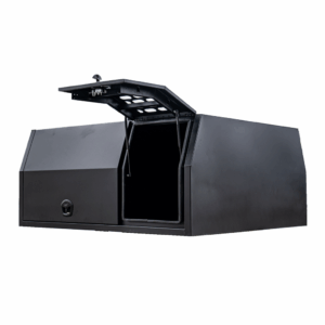 Black 1800mm Flat Aluminium Ute Canopy Dog Box
