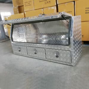 Custom Ute Truck Side Opening Aluminum Ute Tool Box With Bottom Drawers